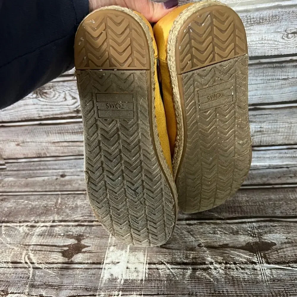 Toms Gold Espadrilles Size 8